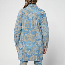 DG2 by Diane Gilman New Classic Stretch Printed Car Coat