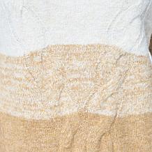 DG2 by Diane Gilman Ombre Cable Turtleneck Sweater