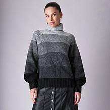 DG2 by Diane Gilman Ombre Cable Turtleneck Sweater