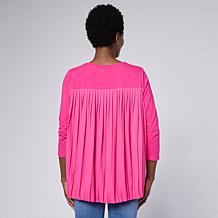 DG2 by Diane Gilman Pleated Back Swing Knit Top