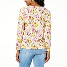 DG2 by Diane Gilman Printed Everyday Jersey Knit Square-Neck Top