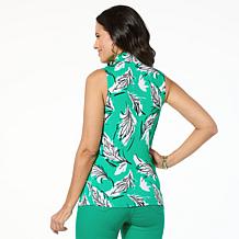 DG2 by Diane Gilman Printed Knit Mock Neck Tank