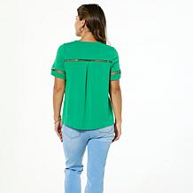 DG2 by Diane Gilman Printed Mixed Media Top