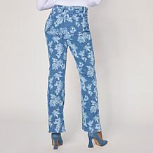 DG2 by Diane Gilman Printed Stretch Denim Bootcut 5-Pocket Jean