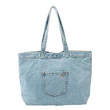DG2 by Diane Gilman Rigid Denim Embroidered Tote Bag