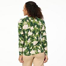 DG2 by Diane Gilman Ruched Sleeve Sweater Knit Top