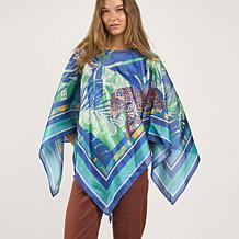 DG2 by Diane Gilman Scarf Printed Drama Top with Tank