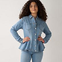 DG2 by Diane Gilman Soft & Sleek Fit-and-Flare Denim Jacket