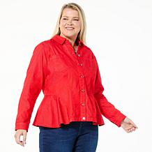 DG2 by Diane Gilman Soft & Sleek Fit-and-Flare Denim Jacket