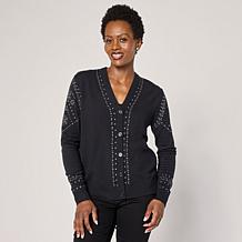 G by Giuliana Chain Detail Button-Front Sweater Cardigan | HSN