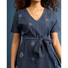 DG2 by Diane Gilman Split-Sleeve Embroidered Dress