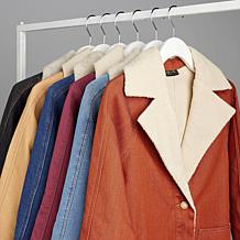 DG2 by Diane Gilman Vintage-Style Denim Sherpa Coat