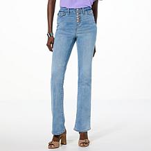 DG2 by Diane Gilman Virtual Stretch Denim Button Fly Bootcut Jean