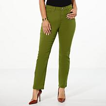 DG2 by Diane Gilman Virtual Stretch Denim Pesto Straight-Leg Jean