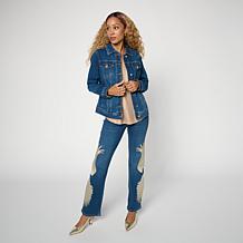 DG2 New Classic Stretch Diamond Embroidered Bootcut Jean