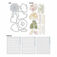 Diamond Press Christmas Reveal Stamp, Die and Stencil Set