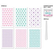Diamond Press Crystal Confetti Paste and 6-Stencil Kit
