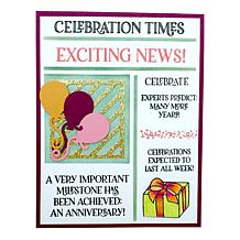 Diamond Press Exciting News Stamp, Die and Stencil Kit