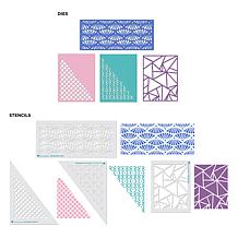 Diamond Press Geometric Background Die and Stencil Kit