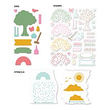 Diamond Press In Every Season Stamp, Die and Stencil Set