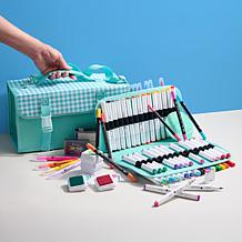 Diamond Press Mega Marker and Ink Kit with Navy Gingham Storage Bag AS