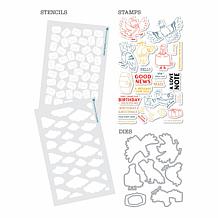 Diamond Press Pigeon Post Stamp, Die & Stencil Kit