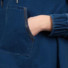 Diane Gilman Knit Flex Crystal Trimmed Swing Jacket