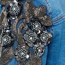 Diane Gilman New Classic Stretch Embellished Zip Front Jacket