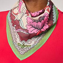 Diane Gilman Poly Chiffon Square Printed Scarf
