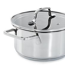 DiNA Helix Recycled 18/10 SS 8" Stockpot 2.2qt., Glass Lid