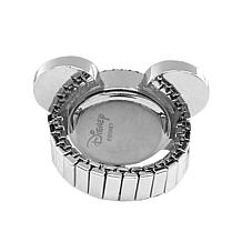 Disney Mickey Mouse Expansion Band Crystal Ears Ring Watch 