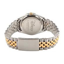 Disney Mickey Mouse Men's Two Tone Watch w/ Stainless Steel Bracelet 
