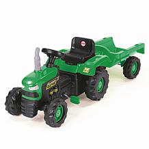 Dolu Toys Pedal Operated Big Green Tractor With Trailer