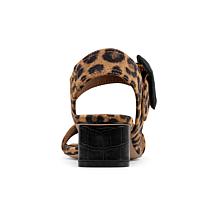 Donald Pliner Mobie Leather and Suede Big Buckle Block Heel Sandal