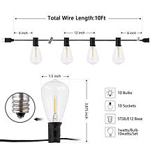 Dorcia 10-Light Black Outdoor String Light 120"