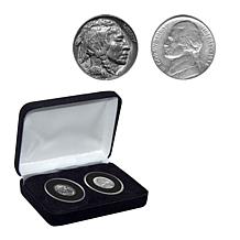 Double-Dated 1938 Buffalo and Jefferson Nickel Coin Set
