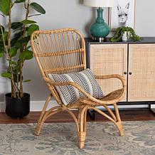 Earvin Natural Rattan Armchair with Angled Legs
