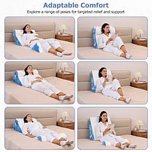 EasyNest Memory Foam Customizable Bed Wedge 3pc Pillow Set