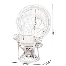 Ediva Peacock Accent Chair with Plush Cushion