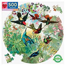 eeBoo Piece and Love Hummingbird 500-Piece Round Puzzle