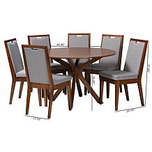 Eira 7-Piece Wood Dining Set with Plush Upholstered Chairs