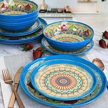 Elama Camilla 12-Piece Melamine Dinnerware Set