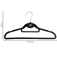 Elama Home 30-Piece Rubber Non Slip Hangers with Hanging Tab in Black