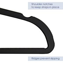 Elama Home 30-Piece Rubber Non Slip Hangers with Hanging Tab in Black