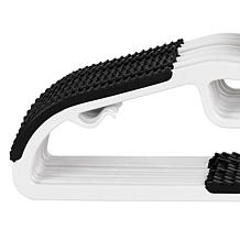 Elama Home 50-Piece Non Slip Hanger Set w/ U-slide in White and Black