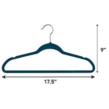 Elama Home Flocked Velvet Clothes Hangers w/ Swivel Hooks 50Pk, Blue