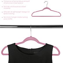 Elama Home Flocked Velvet Clothes Hangers w/ Swivel Hooks 100Pk, Pink