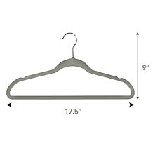 Elama Home Flocked Velvet Clothes Hangers w/ Swivel Hooks 100Pk, Green