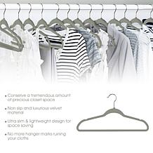 Elama Home Flocked Velvet Clothes Hangers w/ Swivel Hooks 50Pk, Gray