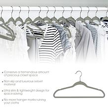 Elama Home Flocked Velvet Clothes Hangers w/ Swivel Hooks 100Pk, Green